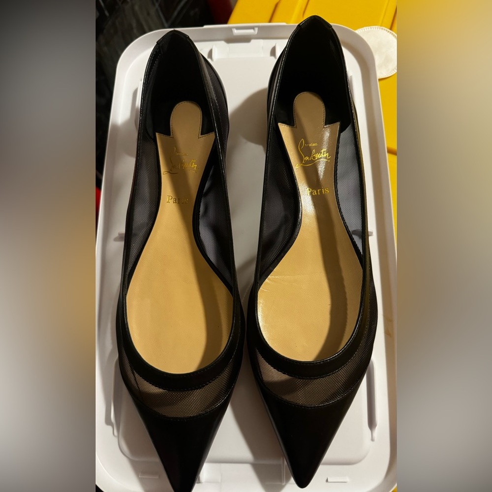 Christian Louboutin
Galativi mesh-panel leather ballet flats